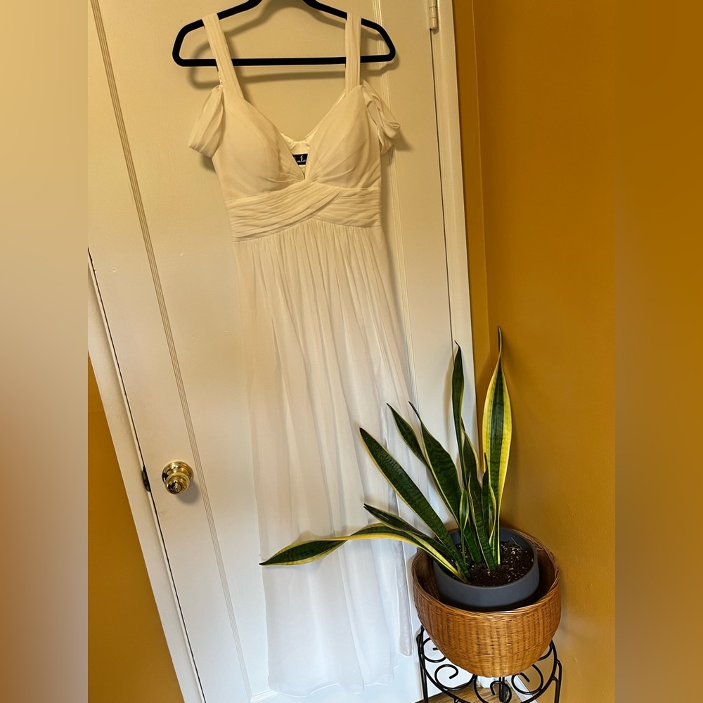 Lulu’s White Maxi Sweetheart Briadal Ocean Of Elegance Dress